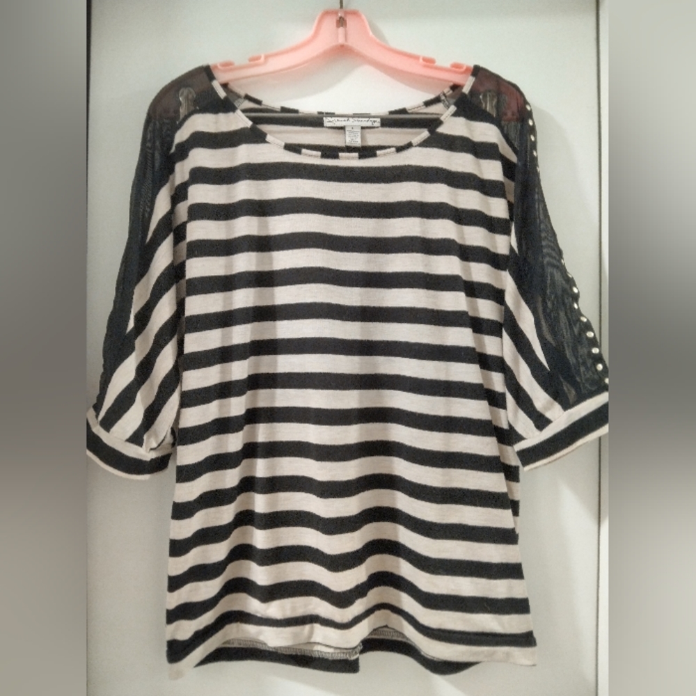 French Laundry striped shirt 3/4 sleeve